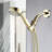 Handheld Shower With 5 Adjustable Settings - Abs, 3.5" Diameter Spray Head, Consistent Performance, Includes Hose Mode Head Polished Golden, Spray, Wall Mounted, Pattern, Arm-124583707