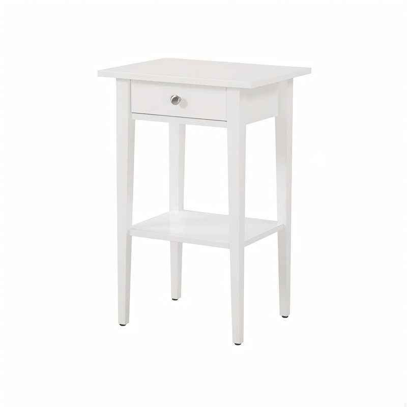  Contemporary Nightstand Wood Nightstand Bedside Table Bedroom End Table Night Table, White