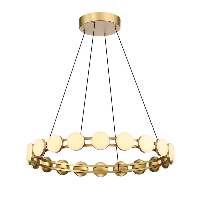 Lustre moderne 24 po à DEL en métal, H 2,75 po x l 24,5 po x P 24,5 po