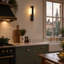 1-Light Sunrise Black LED Flush Mounted Sconce