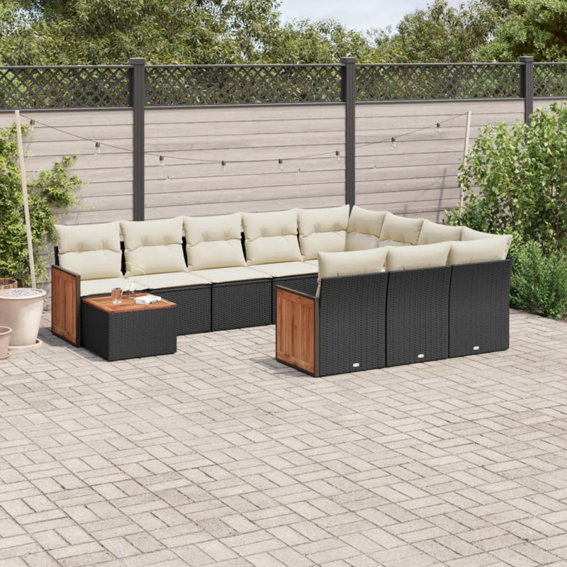 Vidaxl Garden Sofa Set Black