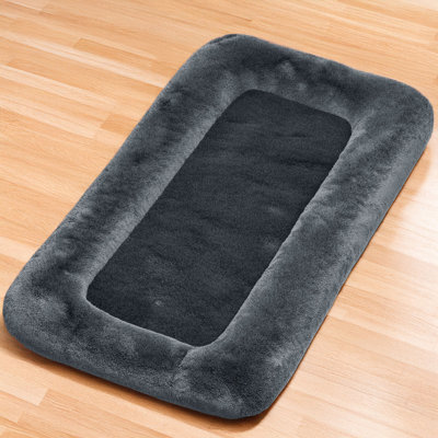 78" Human Dog Bed for Adult, Giant Dog Sofa Bed with Orthopedic Foam Support, Oversize Faux Fur Pet Couch, Dark Gray