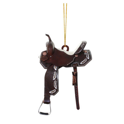 Flat Western Saddle Cowboy Flat Pendant Car Rearview Mirror Backpack Accessories Pendant