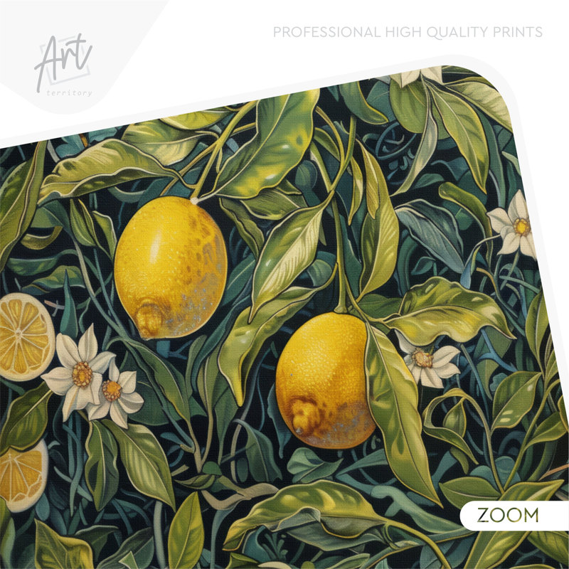 Papier peint botanique amovible Peel and Stick, peinture murale citrons pelez et collez, H 48 po x l 28 po