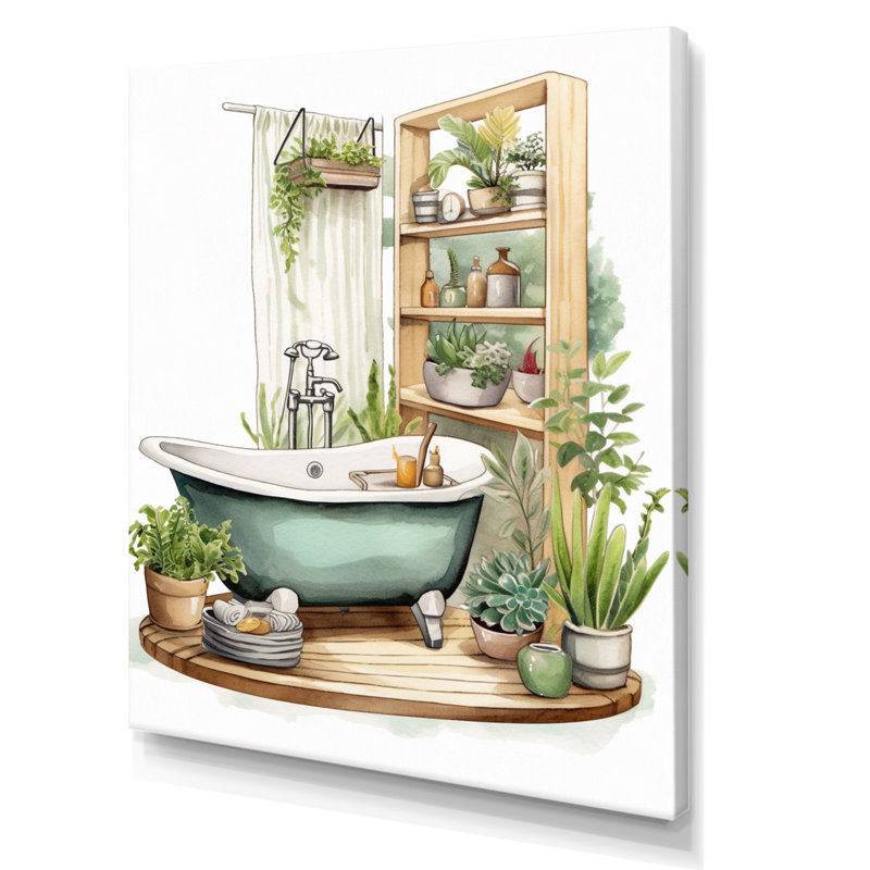 Décor de salle de bain naturel XX XXI, H 44 po x l 34 po, Toile tendue