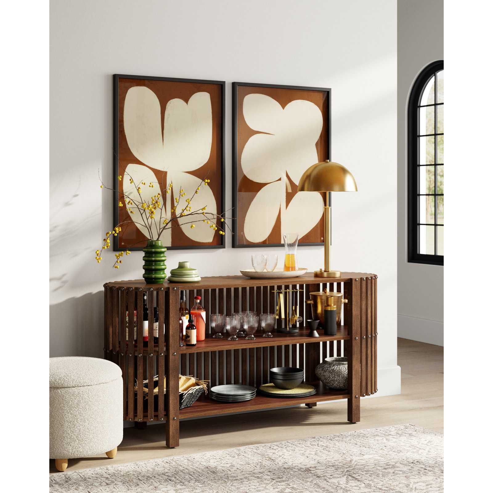 Flower 2-Piece Painting Set, Black Framed, 38" H x 26.5" W x 1.25" D