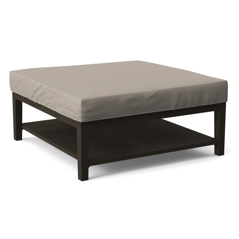 Hammond Square Ottoman, Beige Performance Fabric; 0851-73, Celery Finish