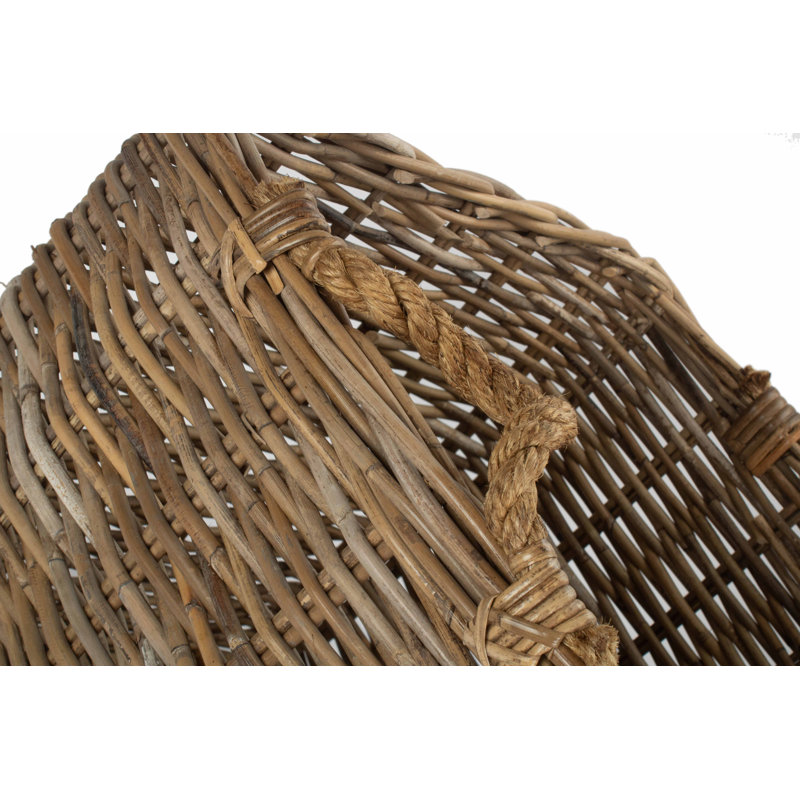 Angie Rattan Log Carrier Basket, 45cm x 52cm W x 52cm D