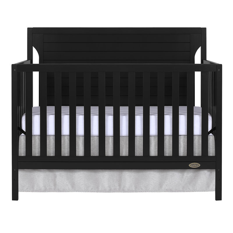 Black 5-in-1 Convertible Crib with Full Back Panel