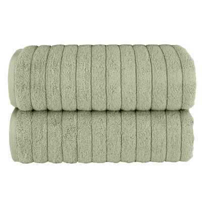 Elegant Comfort 100% Turkish Cotton Corduroy Ribbed Luxury Soft 2 Pack Bath Towels 27 X 54 Inch -  Plush, Absorbent, Quick Dry, Hotel Spa Quality Towels For Bathroom Essentials