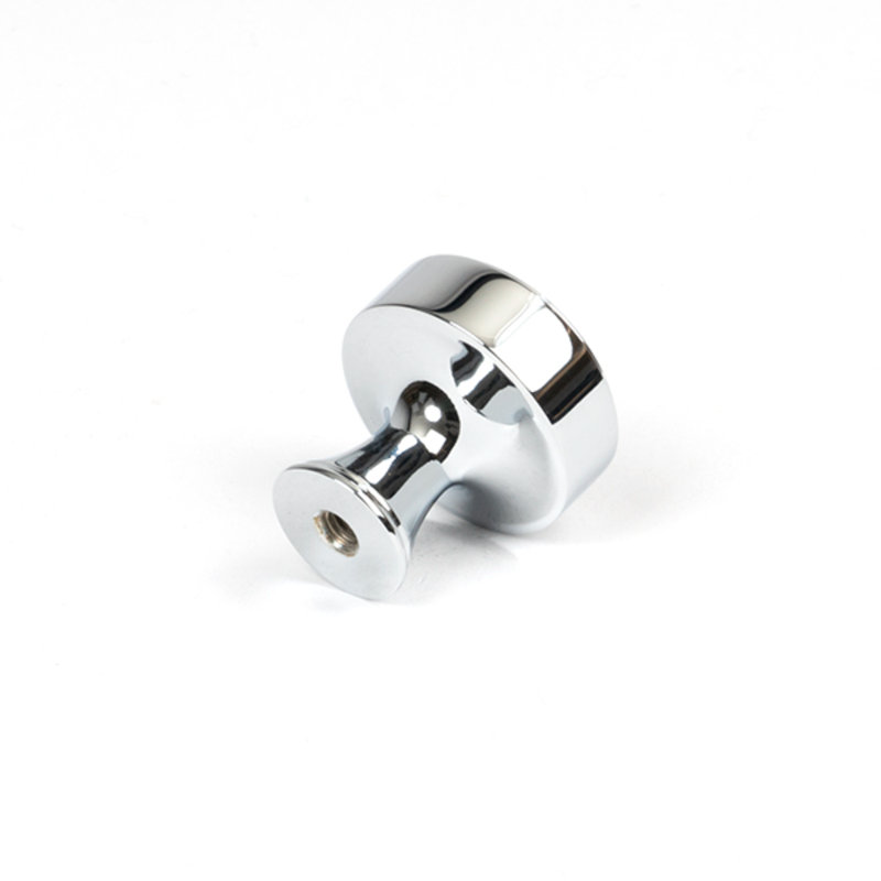 Matt Black Scully Cabinet Knob - 38Mm, 2.5 cm, Polished Chrome