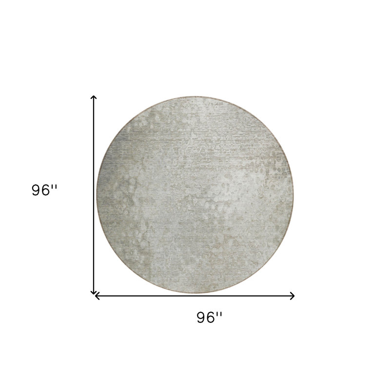 Tapis d'intérieur rond 8 po beige rond lavable antidérapant