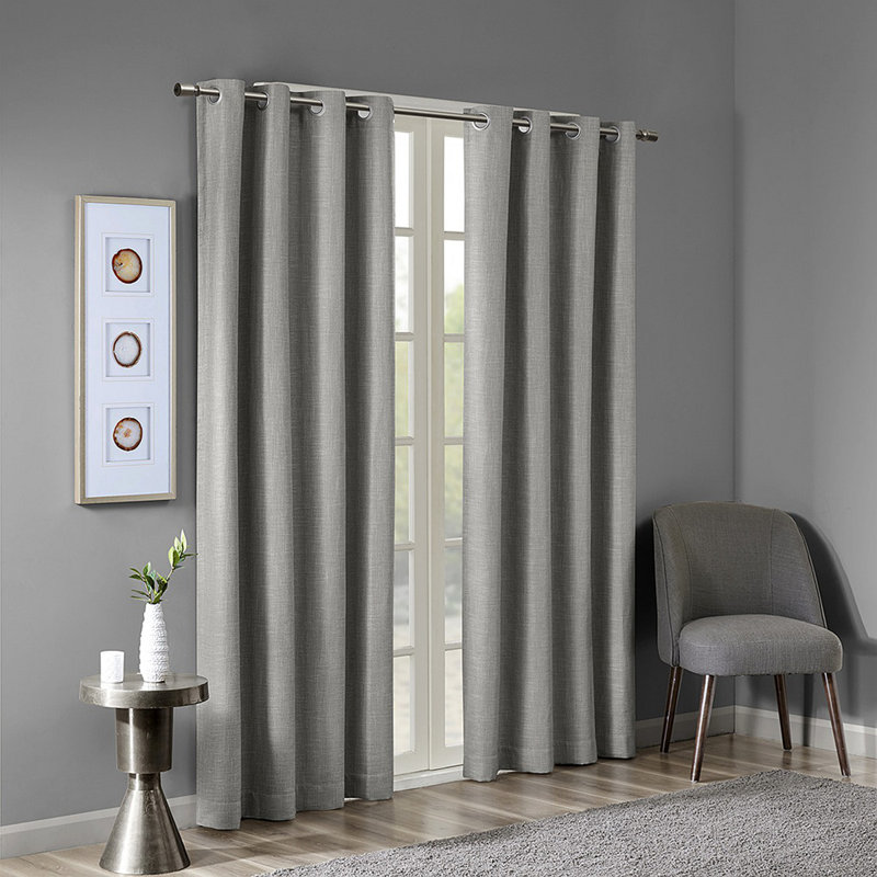 Panneau de rideau occultant imprimé avec œillets (seulement 1 panneau PC), Gris, L 50 po x L 84 po