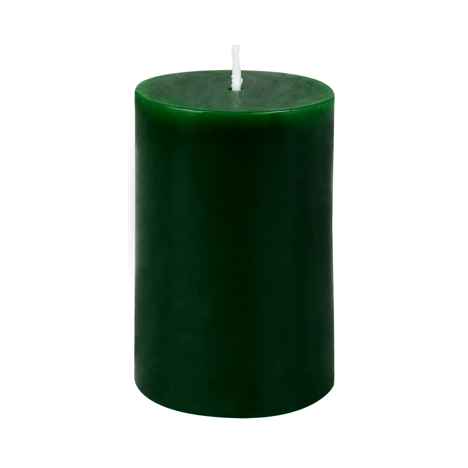 Oliva Unscented Pillar Candle, 1, 3" H x 2" W x 2" D, Hunter Green