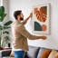 Monstera Geometry Mid-Century - Wrapped Canvas-1188159649-1188159654