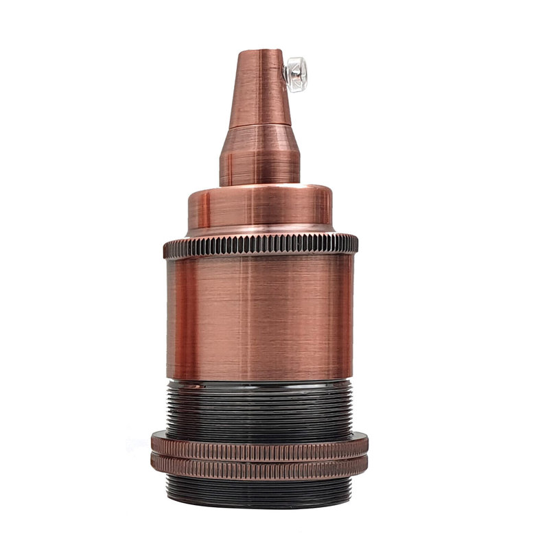 E27 Vintage Solid Bulb Socket, E27 Lamp Holder Base, Edison Screw E27 Wall Socket Light Bulb Socket Adapter, AC 120-240V