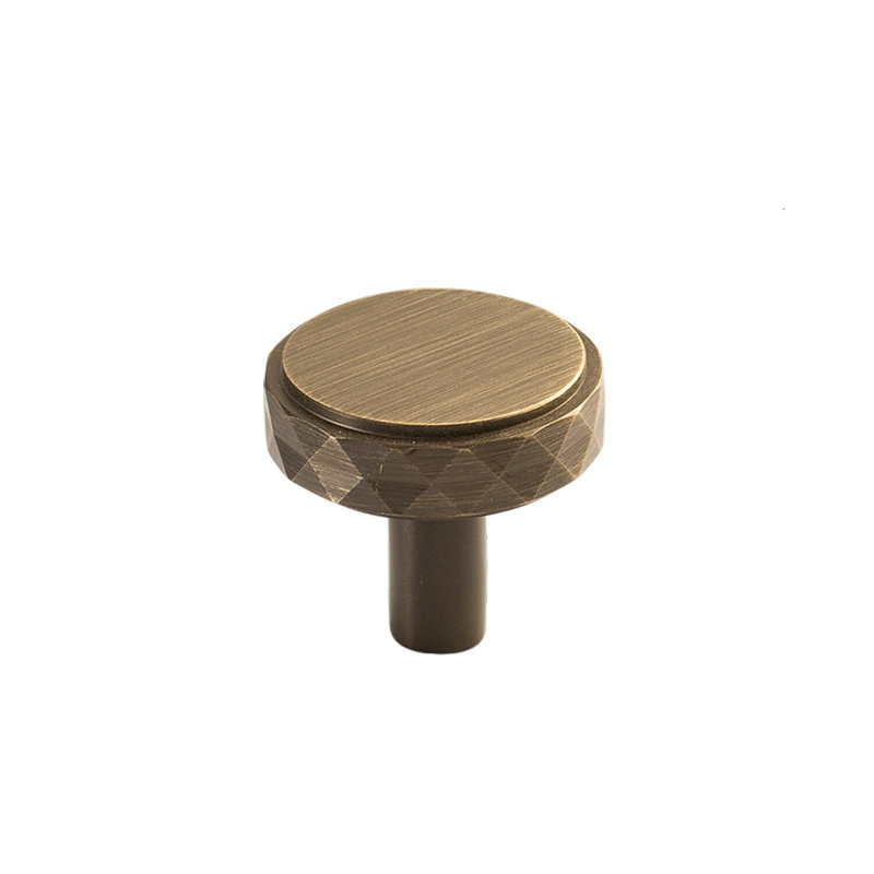 1-3/10" Diameter Circle Knob, Antique Brass
