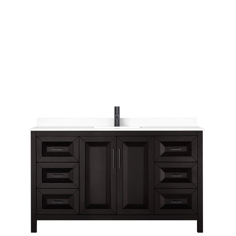 Daria 60" Single Bathroom Vanity Set, Dark Espresso, Polished Chrome, 60"