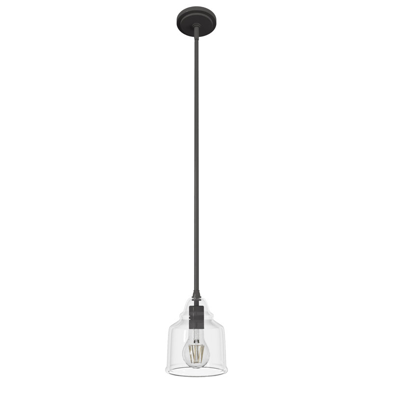 Dunshire 1 Light Noble Bronze Pendant with Glass, Mini, Seeded