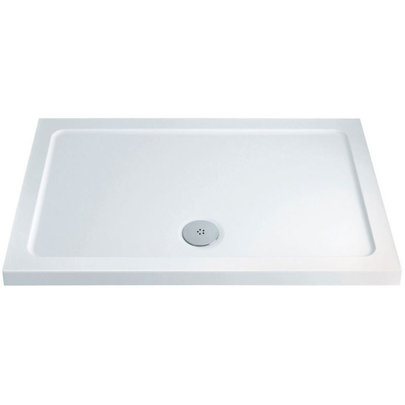 Shower Tray - White, 4 cm H x 200 cm W x 80 cm D