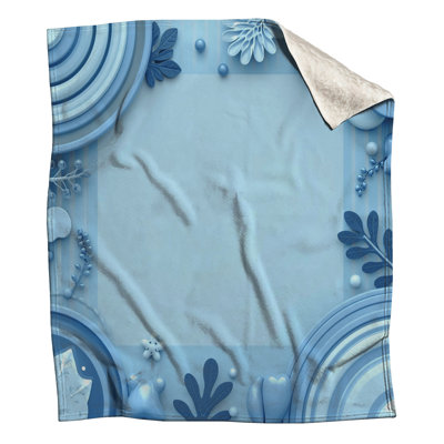 Blue Floral Abstract Blankets