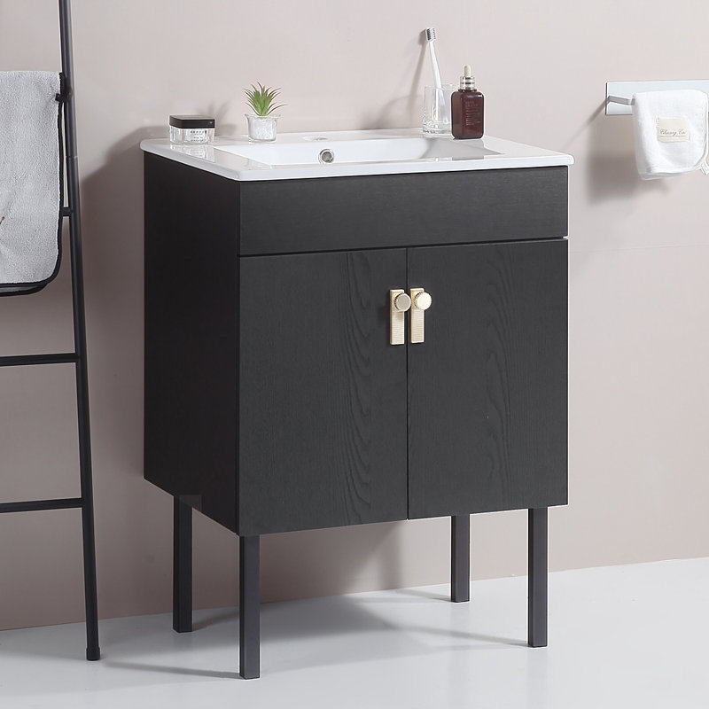 24'' Single Bathroom Vanity Base Only, Black