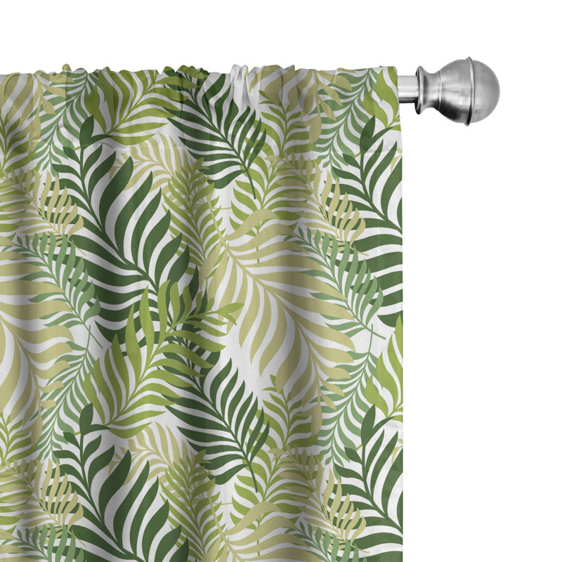 Leaf Semi-Sheer Rod Pocket Curtain Panels, 28" x 84"
