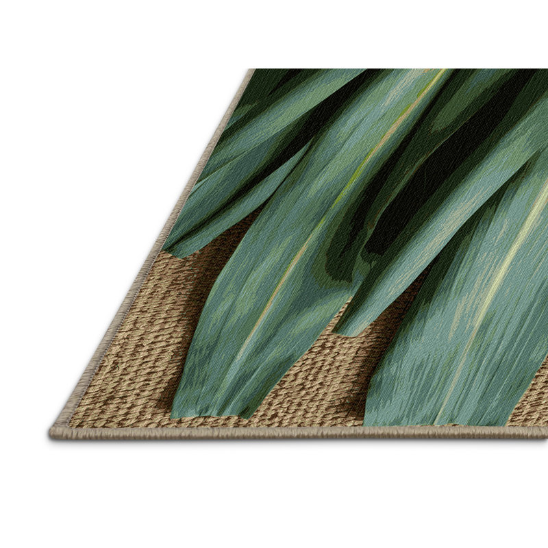  Tapis lavable avec poireaux et légumes, Carré 4 pi