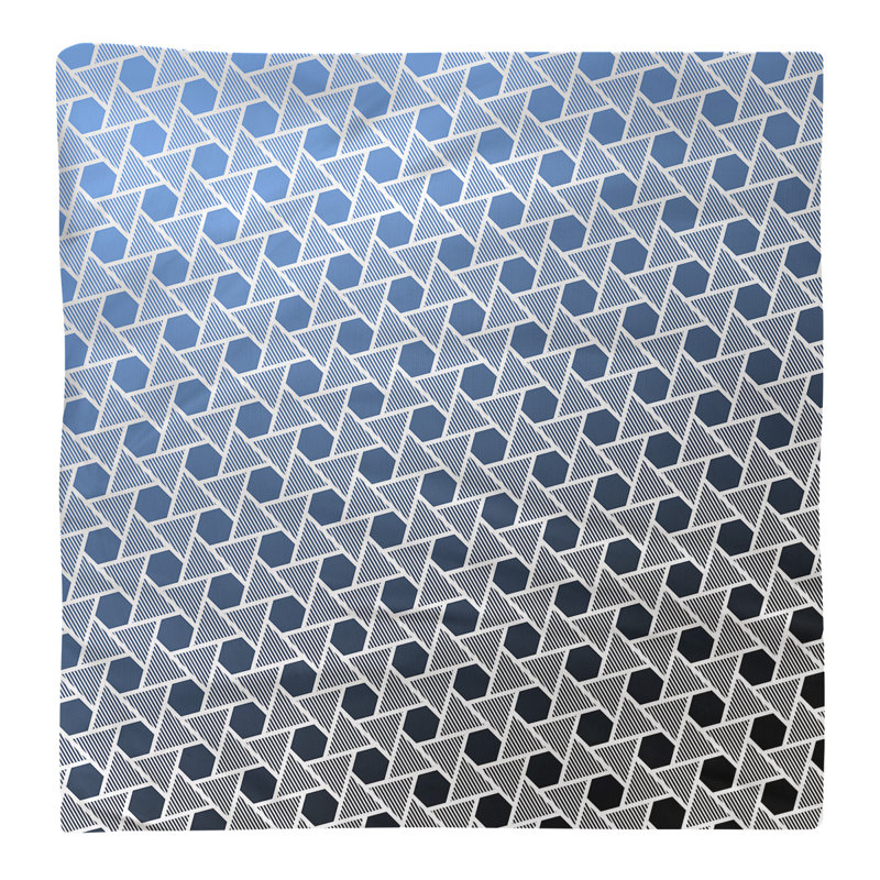 Serviette triangles hexagonals Mcguigan, H 10 po x l 10 po x P 0,1 po, Noir / Bleu, Coton