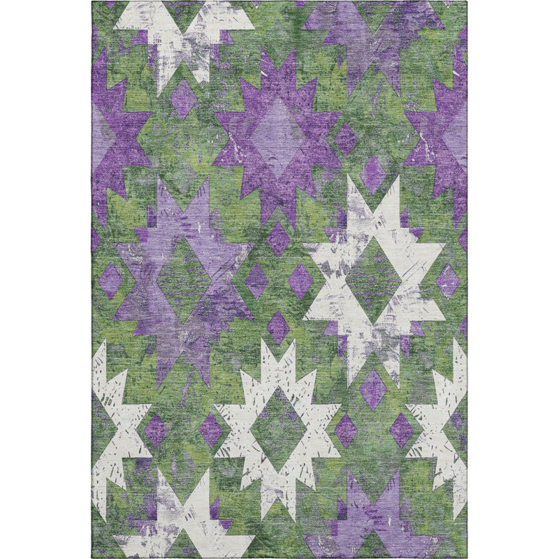 Premium Machine Washable Fairwood AMF1879 Aztec Rug, Rectangle 10' x 14'
