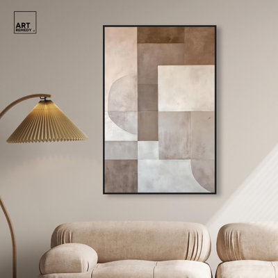 «Neutral Tone Blocks II», art géométrique bohème par Art Remedy