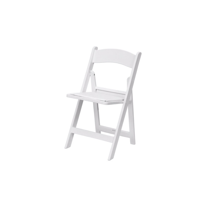 Chaise pliante rembourrée en vinyle Tarrison, Blanc