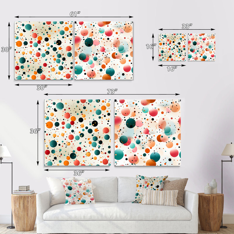 Chritina - Ensemble de 2 peintures murales abstraites en acrylique, H 36 po x l 73 po