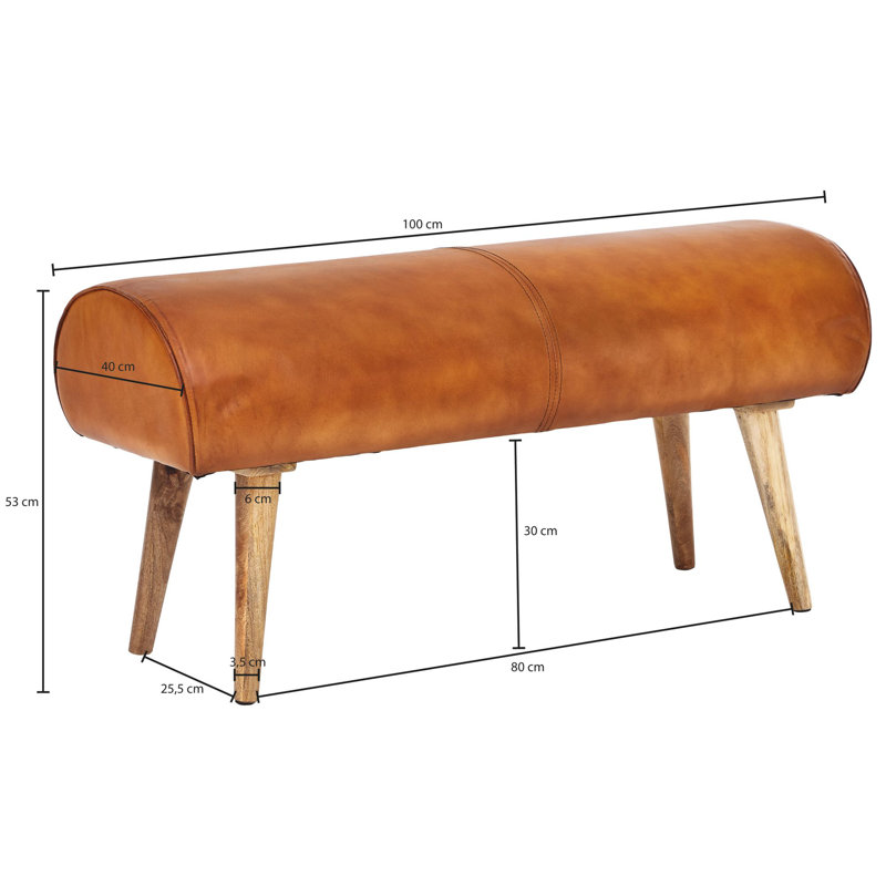 Bronte 100% Leather Upholstered Bench