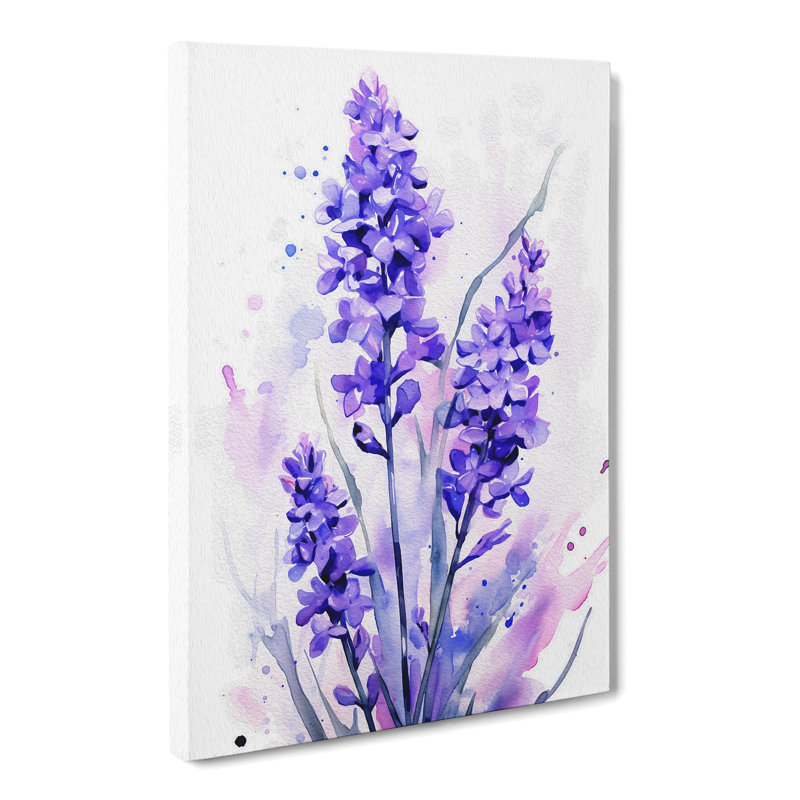 Lavender Flower Gestural No.4 - Print, 60cm H x 40cm W x 3cm D