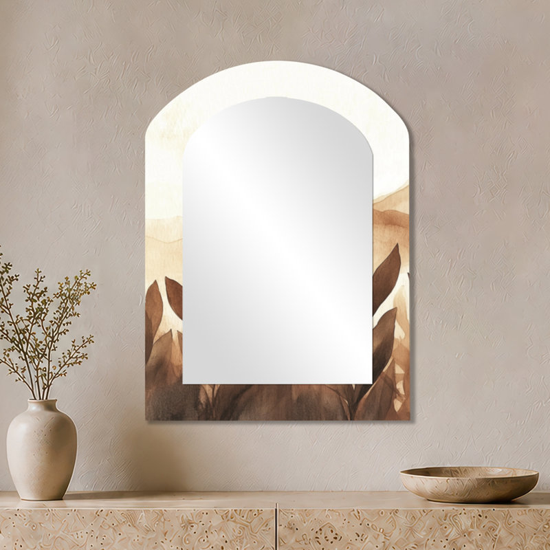 Miroir de salle de bain Beige Botanical, 34" x 25"