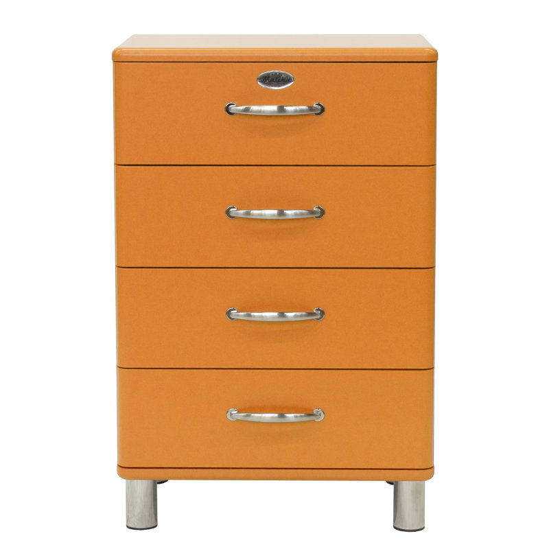 Commode 4 tiroirs Malibu, Orange
