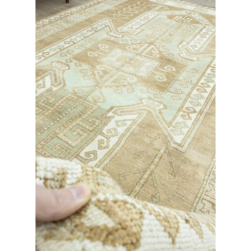 Tapis rétro en laine crème 7 pi 0 po x 10 pi 3 po One-of-a-Kind Vintage