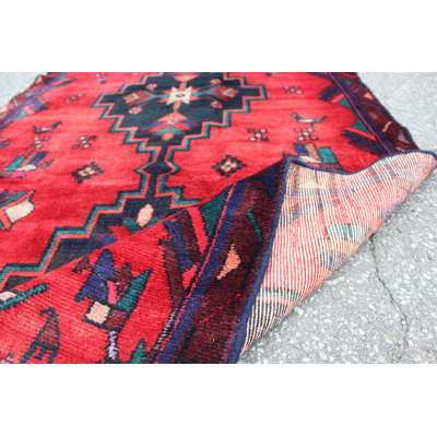 One-of-a-Kind 3'9" X 5'10" 1940s Wool Area Rug in