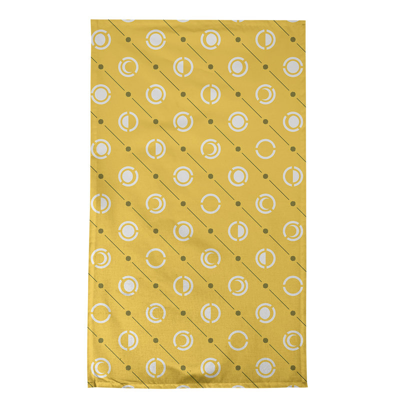 Torchon Moon phases, Jaune / noir, Polyester sergé