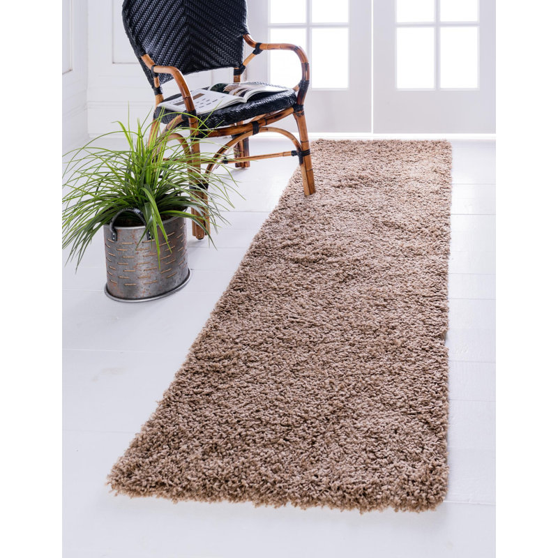Tapis Santosha à poils longs, Tapis de couloir 2 pi 7 po x 13 pi 1 po, Sapphire Blue
