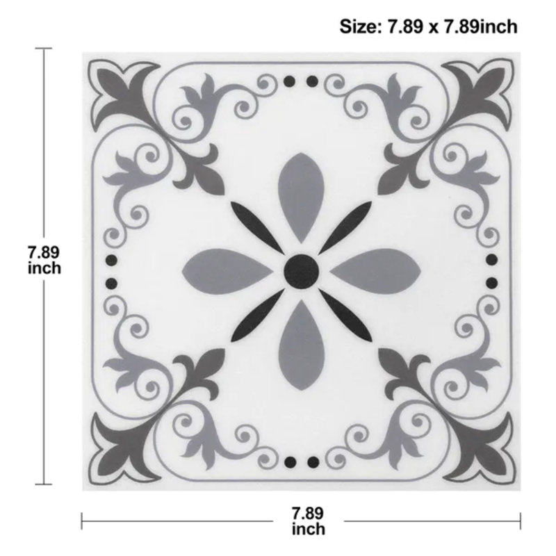 20-Pack 7.9×7.9 Inch Self-Adhesive Pvc Floor Tiles, Waterproof Non-Slip Peel And Stick Flooring For Bedroom Kitchen Living Room Balcony (Covers 4.3 Sq Ft)