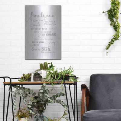 'Family Rules' by Marla Rae, Metal Wall Art