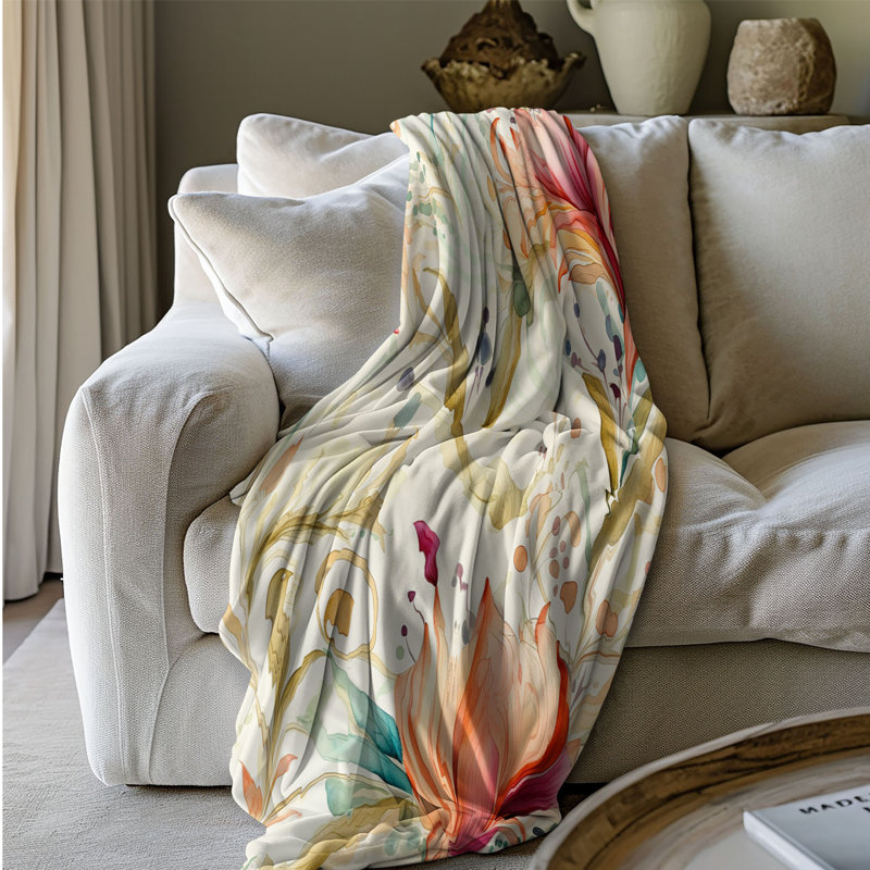 Color Burst - couverture en sherpa de qualité supérieure 1 pièce, Grand lit