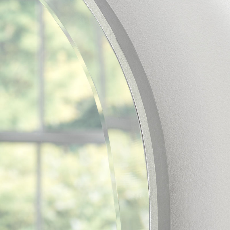 Tario Wood Flat Mirror, Silver Leaf