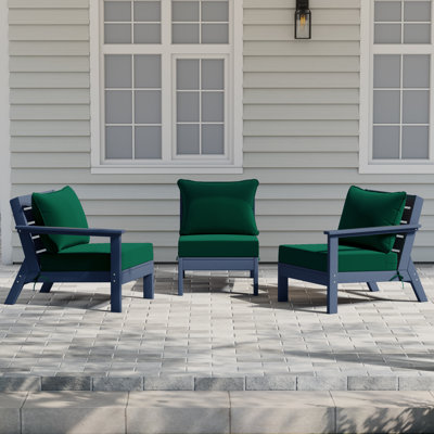 Ensemble de conversation à assise profonde 3 pièces avec coussins