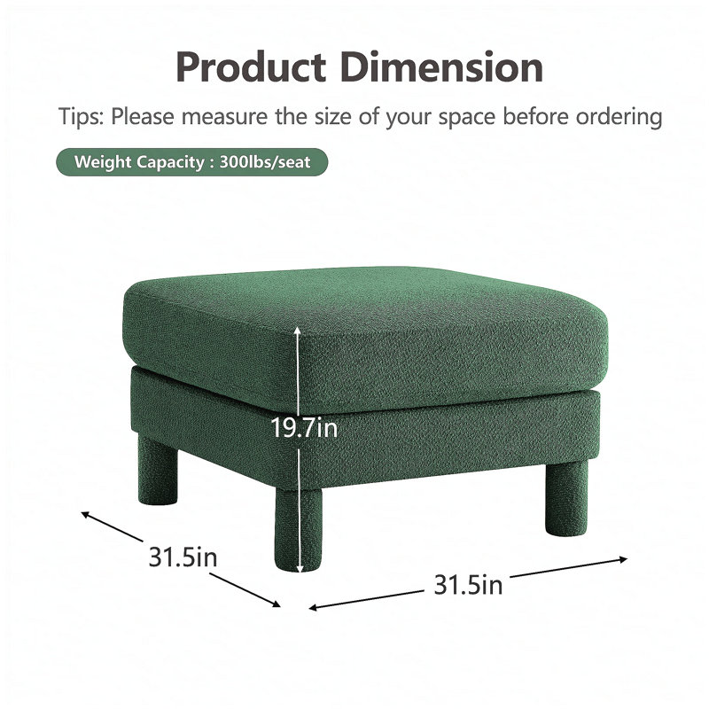 Repose-pieds Lucas - polyester-vert, Vert