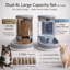 Distributeur automatique d'eau et de nourriture à gravité (2 pièces), double station de 4 L pour chats et chiens de petite et moyenne taille, sans électricité, gris