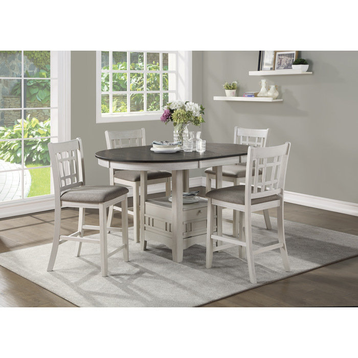 Louroukina Antique White Counter Height Chairs 