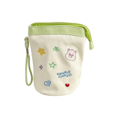 Trousse à crayons cylindrique pliable grande capacité